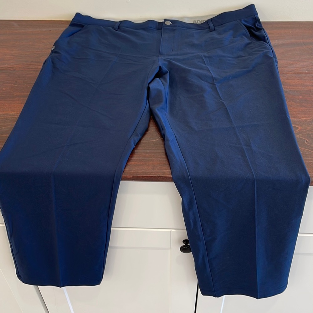 Mens Adidas golf pants, navy blue